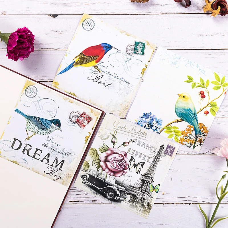 8pcs/pack Vintage Handbook material No adhesive Decorative Sticker DIY Scrapbooking diary album Stickers escolar