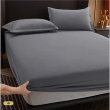 

Soft Fitted Sheet With Elastic Band Solid Bed Sheet Cover-Wrinkle,Fade,Stain and Abrasion Resistant