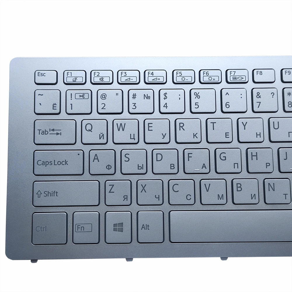 Teclado de Substituição para Sony Vaio Svf 15n Teclado de Luz de Fundo Svf15n com Moldura de Prata Russa - Imagem 6