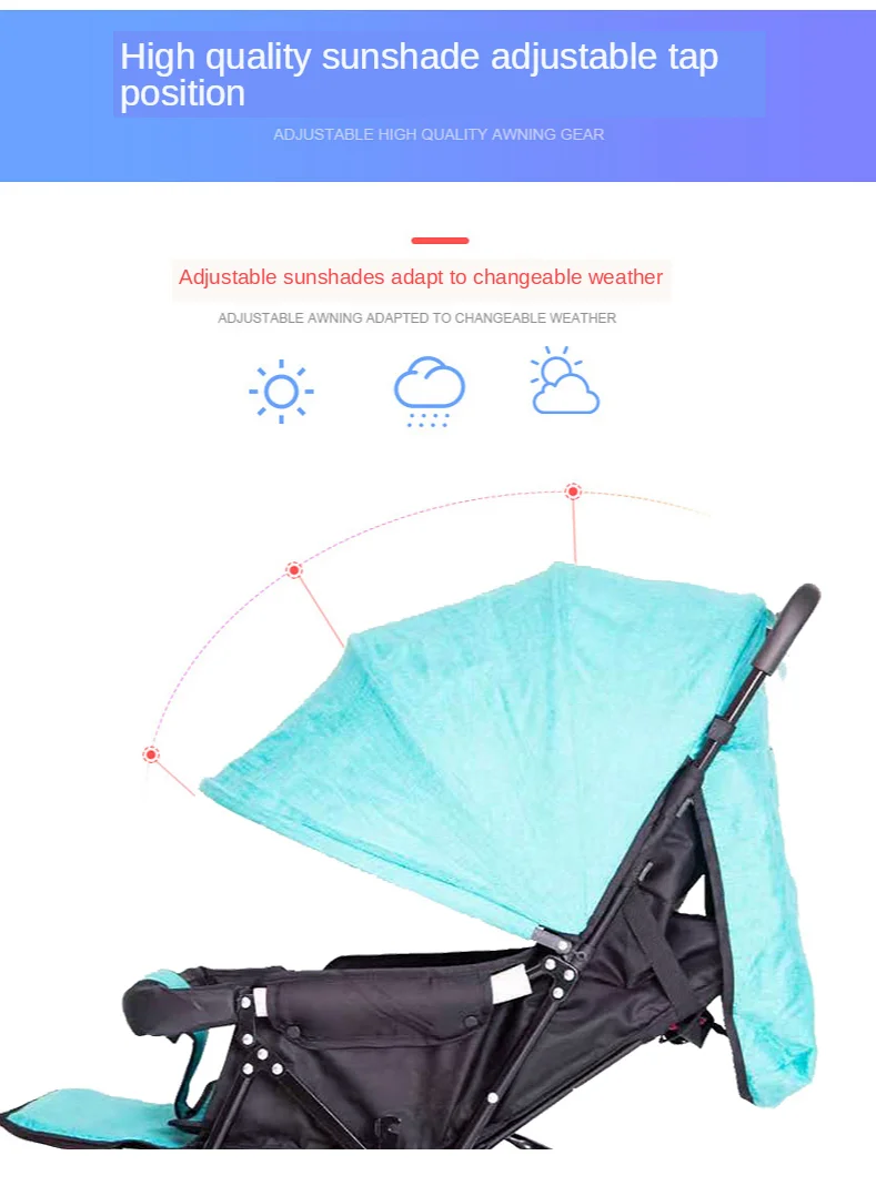Hot-selling Baby Stroller Lightweight Baby Four-wheeled Stroller Baby Can Sit Reclining Folding Ultra-light Stroller