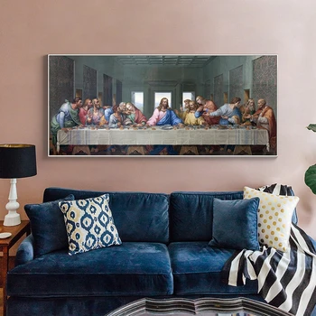 

World Famous Painting The Last Supper By Da Vinci Canvas Painting Posters and Print Wall Art for Living Room Cuadros Decor