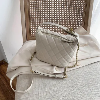 

Hot Selling Women's Bag 2020 New Women's Bag Korean Women's Shoulder Messenger Bag Fashion Lingge Chain Bag