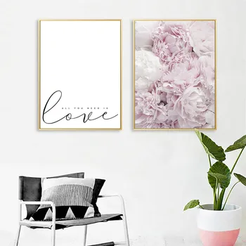

Scandinavian Peony Flower Wall Art Canvas Painting Minimalist Floral Nordic Posters and Prints Decoration Pictures Home Decor