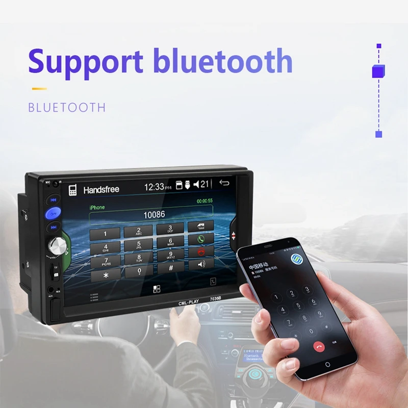 2Din Автомагнитола 7 дюймов пресс Android плеер с Bluetooth сабвуфером MP5 плеер Радио Bluetooth магнитофон с заднего вида