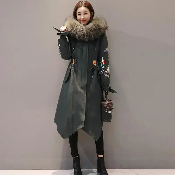 Зимняя куртка для женщин 2019 большой пуховик с капюшоном толстые теплые свободные