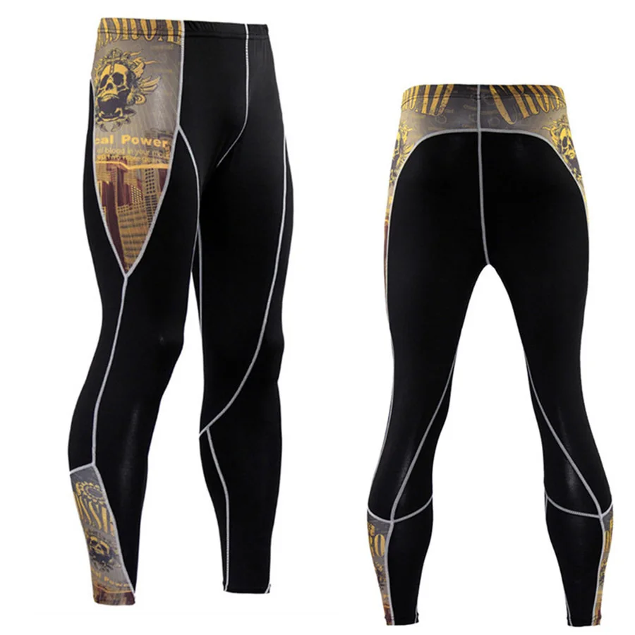 Pants Комплект из 2 предметов, компрессионные для ММА, футболка, колготки, мужские леггинсы, фитнес, брендовый мужской спортивный костюм, длинный рукав, Мужская одежда, Рашгард, комплект 4XL - Цвет: Pants