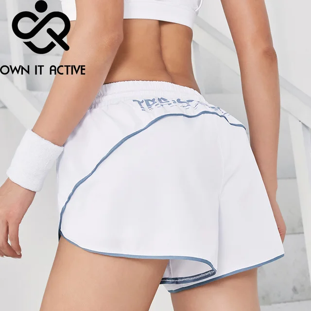 Summer Casual Shorts Letter Sports Shorts Femme Anti-going Gym Fitness Elastic Quick Dry Running Pants Fitness Loose Pants Women 1