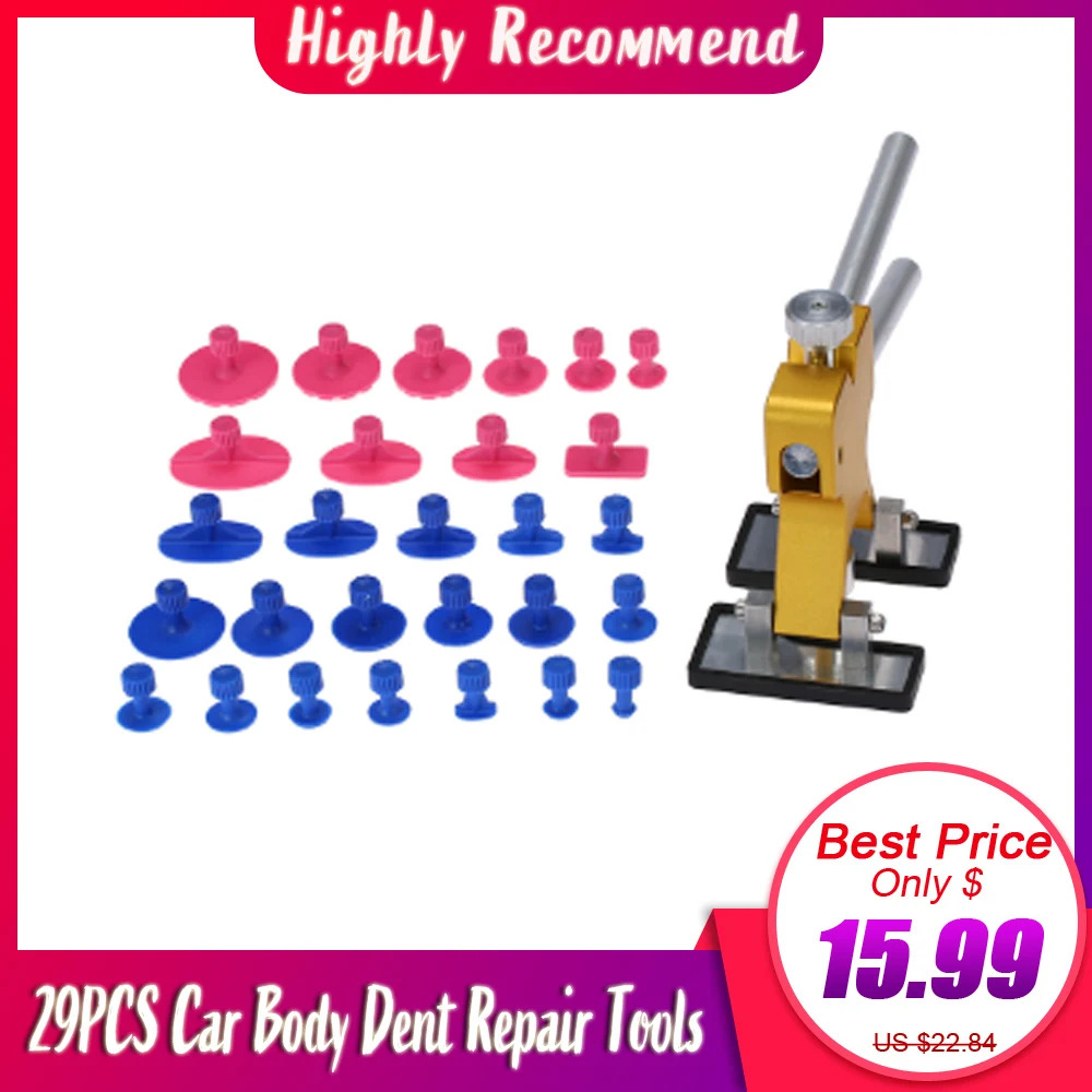 

29PCS Car Body Dent Repair Tools Dent Removal Puller With 18 Tabs Strong Suction Cup Paint Dent Repair Lifter Tool