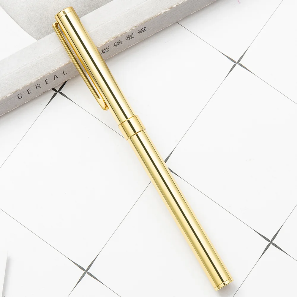 Новые металлические цифровым пером рекламный подарок для бизнеса ручка модная простая шариковая ручка для офиса письменные принадлежности Канцтовары - Цвет: Gold