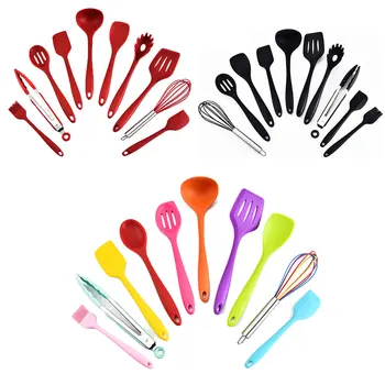 

10PCS New Silicone Kitchenware Non-stick Cookware Cooking Tools Spatula Ladle Egg Beaters Shovel Spoon Soup Kitchen Utensils Set