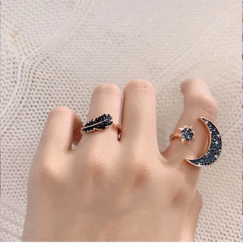 

MINA BEAR [New] SWA SYMBOL Fashion Romantic Moon Star Type Female Ring 5513222 Accessories Send Girlfriend Valentine's Day Gift