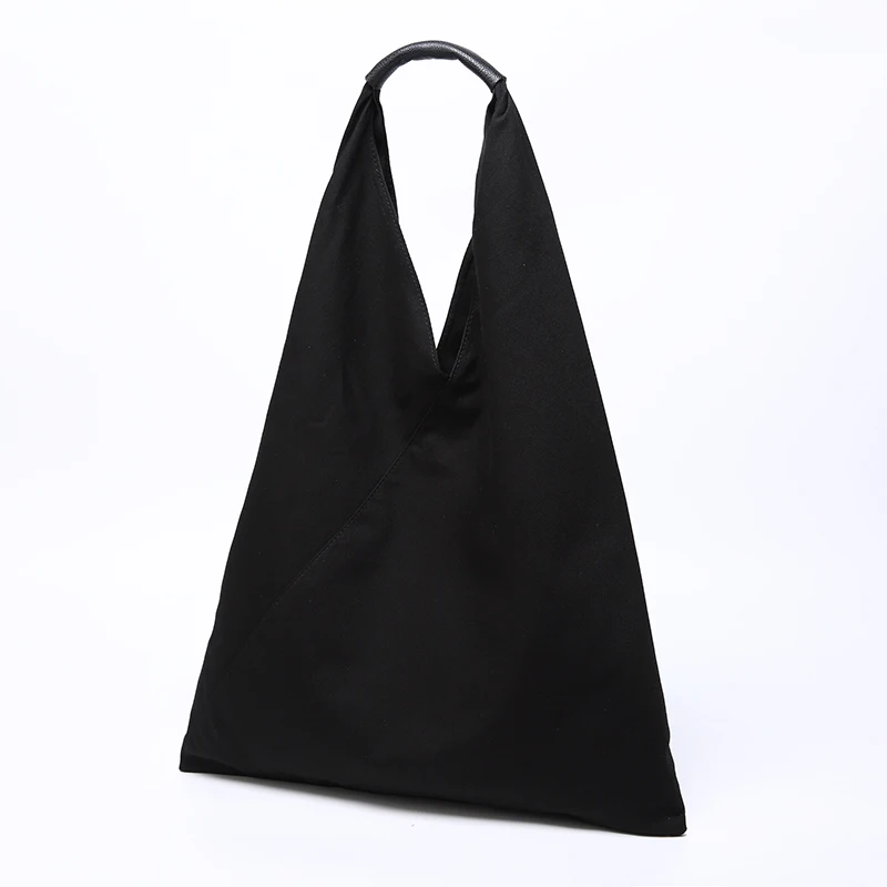 HISUELY New Arrival Large Casual Patchwork Handbags Black Canvas Bag Stitching Shoulder Portable Diagonal Package For Women