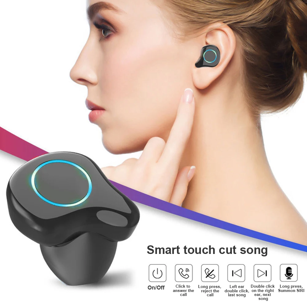 R6 TWS Bluetooth 5,0 наушники водонепроницаемые спортивные наушники шумоподавление стерео музыкальные наушники с цифровой зарядкой чехол