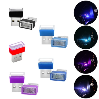 

For Tesla model 3 X Y Fiat 500 Grande Punto for Hyundai i30 i20 Tucson Solaris Mini USB LED Decor Lamp Car Atmosphere Light