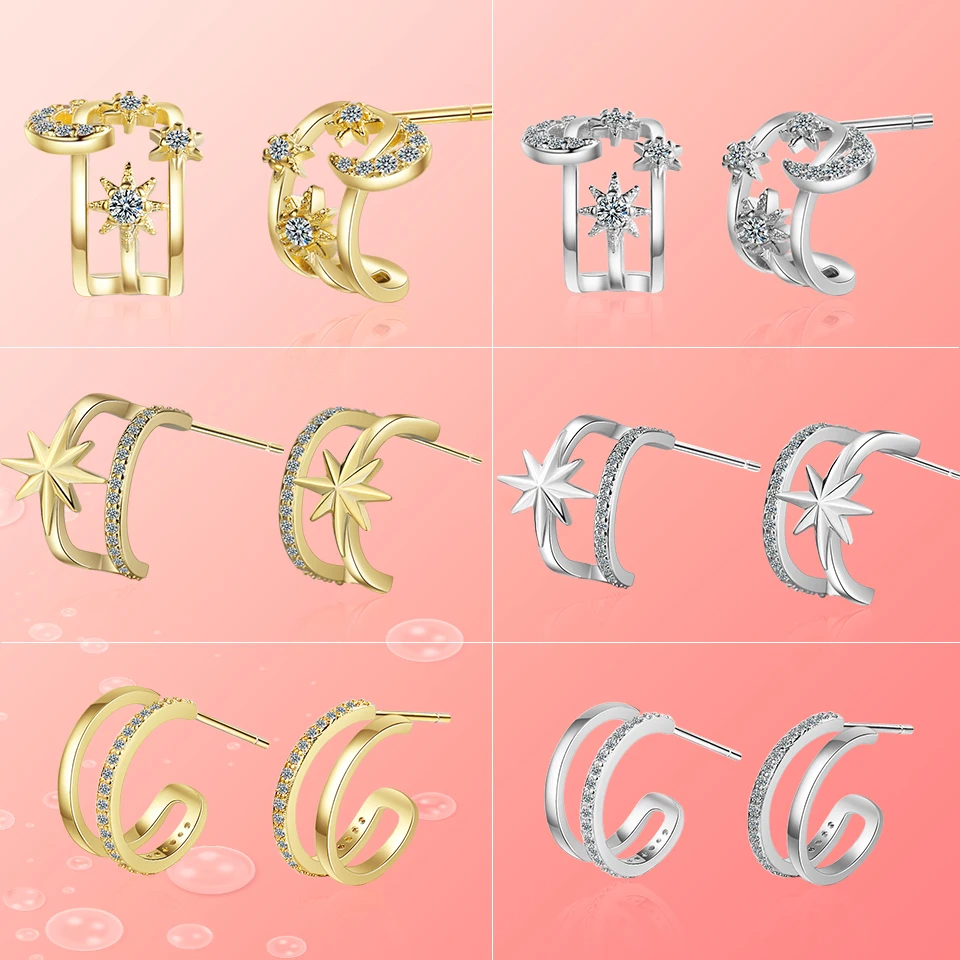 Минималистичный дизайн из стерлингового серебра 925 пробы шпильки для ушей модные