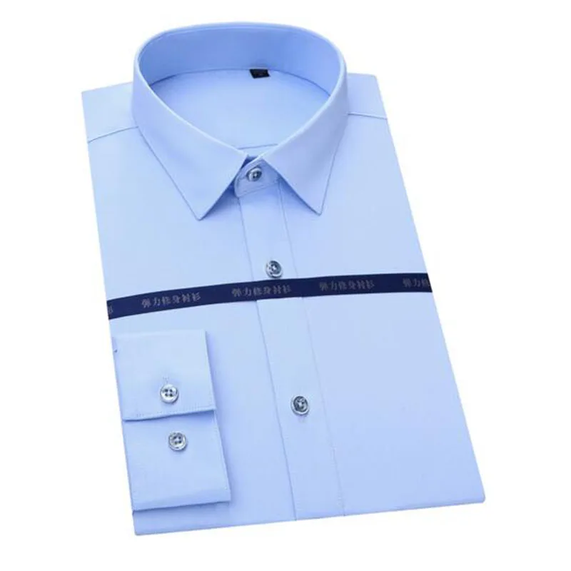 Деловое мужское платье однобортные рубашки Camisa, квадратный воротник не нуждается в глажке бамбуковое волокно эластичная рубашка весенняя одежда
