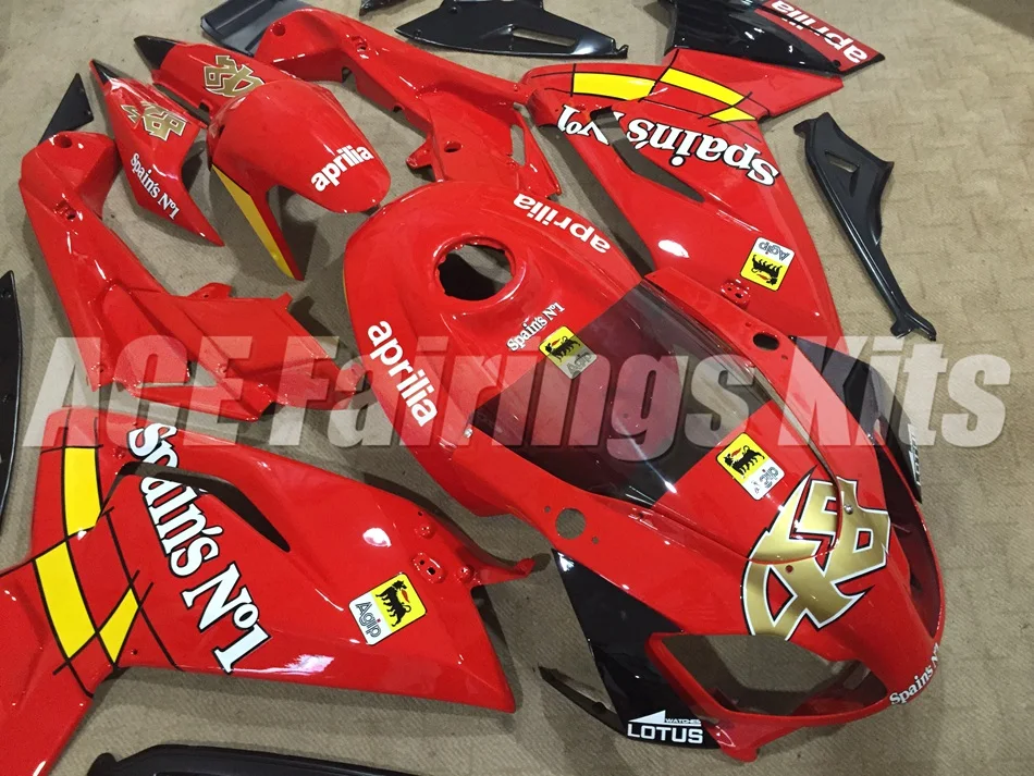Литьевой обтекатель комплект подходит для Aprilia RS125 06 07 08 09 10 11 RS4 RSV 125 2006-2011 Обтекатели на заказ Красный 48