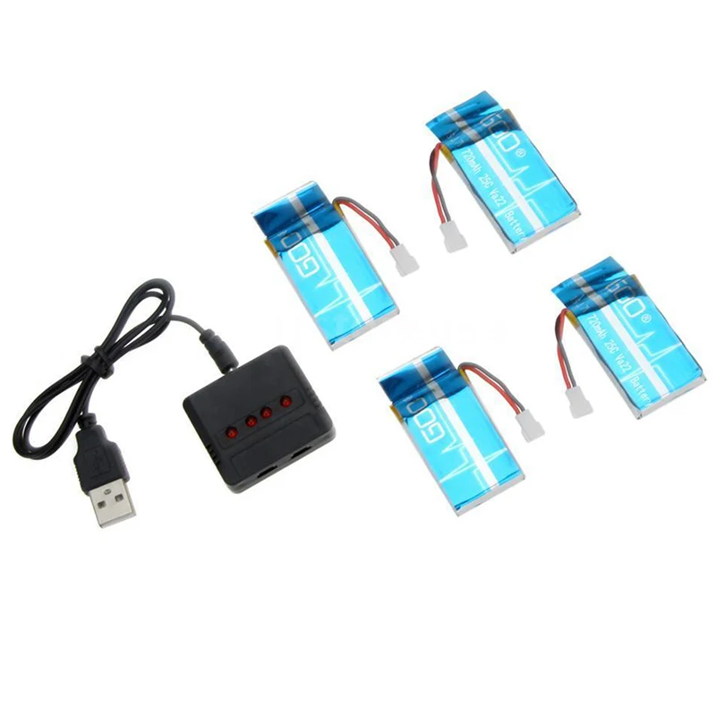 Горячее предложение 4X3,7 V 720mAh 25C Lipo батарея и X4 зарядное устройство для Wltoys V931 F949 самолета