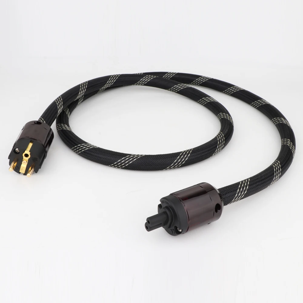 Hi-End Audio geflochtenes Netzkabel Netzkabel mit P-079E EU/US/AU-Stecker C15-Buchse – Detail 4