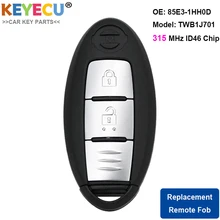 Chave de carro de controle remoto inteligente keyecu para nissan micra k13 março k13 folha fob 2 botão-315 mhz-id46 chip-nome do modelo: twb1j701