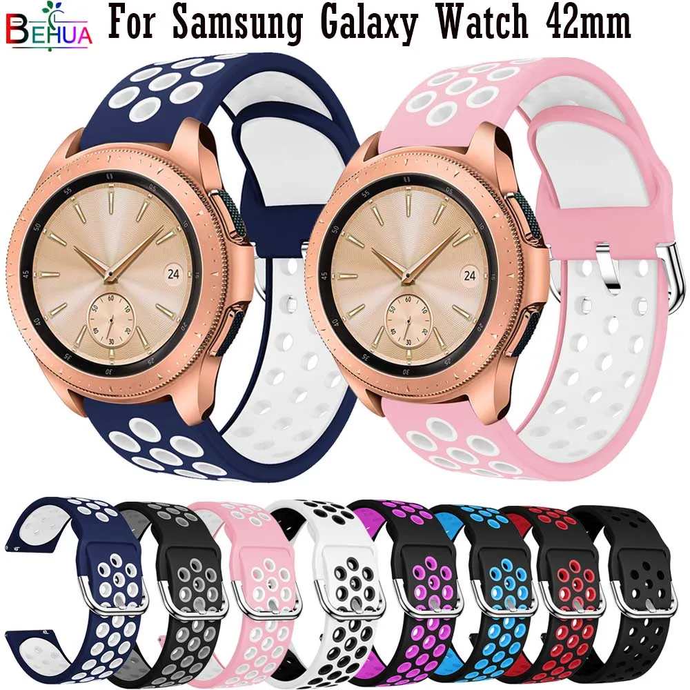 20 мм спортивный мягкий силиконовый браслет на запястье для samsung Galaxy Watch 42 мм сменный ремешок для часов HUAWEI GT 42 мм