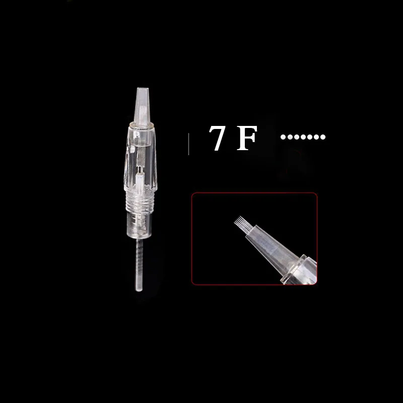 20pcs 7F NEDLE Professional Permanent Makeup tattoo machine rotary tatuagem dermograph microblading pen tattoo Gun for Eyebrow lip Eyeliner - Цвет: 20pcs 7F NEDLE