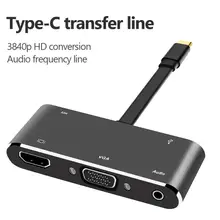 5 в 1 USB-C адаптер тип-c к 4K HDMI/VGA/Аудио/USB 3,0/PD USB-C конвертер