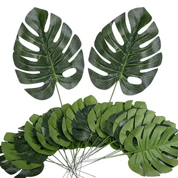 

Fake Faux Artificial Tropical Palm Leaves for Home Kitchen Party Decorations or Handcrafts 24 Counts