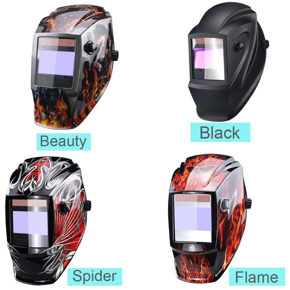 Pro Rechangeable Battery 4 Arc Sensor Solar Auto Darken/Shading Grinding Tig Arc Big View Welding helmet/Welder Goggle/Mask/Cap