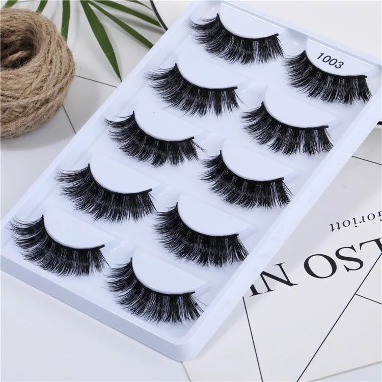 Special for 3D Mink False Eyelashes Eyelashes White Box with Five Pairs of Thick Pointed Eyelashes