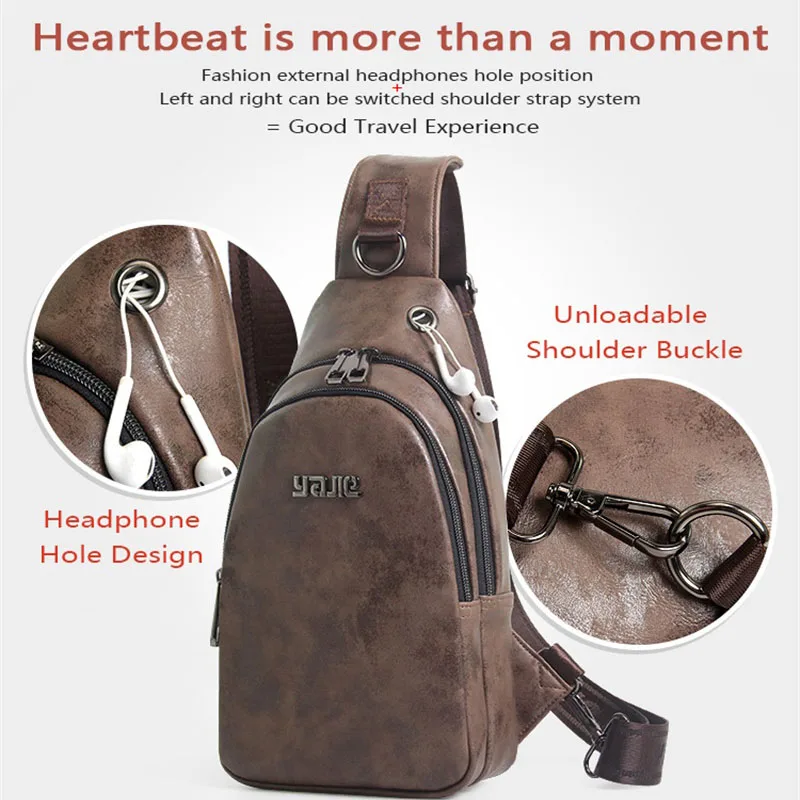 Мужские сумки через плечо, водонепроницаемые, из искусственной кожи, сумка-мессенджер, на груди, модная, для улицы, для путешествий, повседневная, мужская сумка через плечо