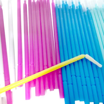 100pcs/Pack Bendable Micro Brushes Disposable Microbrush Applicators Eyelash Extensions Eyelash Glue Cleaning Brush for Eyelash 1