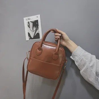 

New Retro Simple Handbag One Shoulder Slant Straddle Bag Women's Briefcase Small Bag Fashion Bag