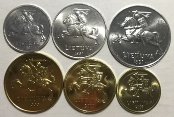 

Full Set 6 Pcs Lithuania 1-2-5-10-20-50 Cents Cavalry 100% Real Original Coins Genuine Collection Coins Unc