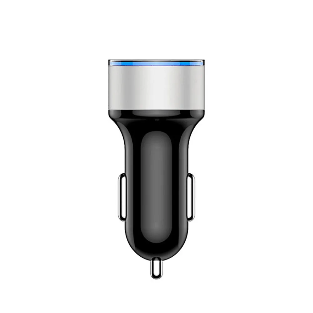 Kongyide автомобильное зарядное устройство мини быстрое зарядное устройство двойное автомобильное usb-устройство для зарядки телефона 5 в 3.1A со светодиодный дисплеем двойное Универсальное зарядное устройство для телефона - Название цвета: Серебристый