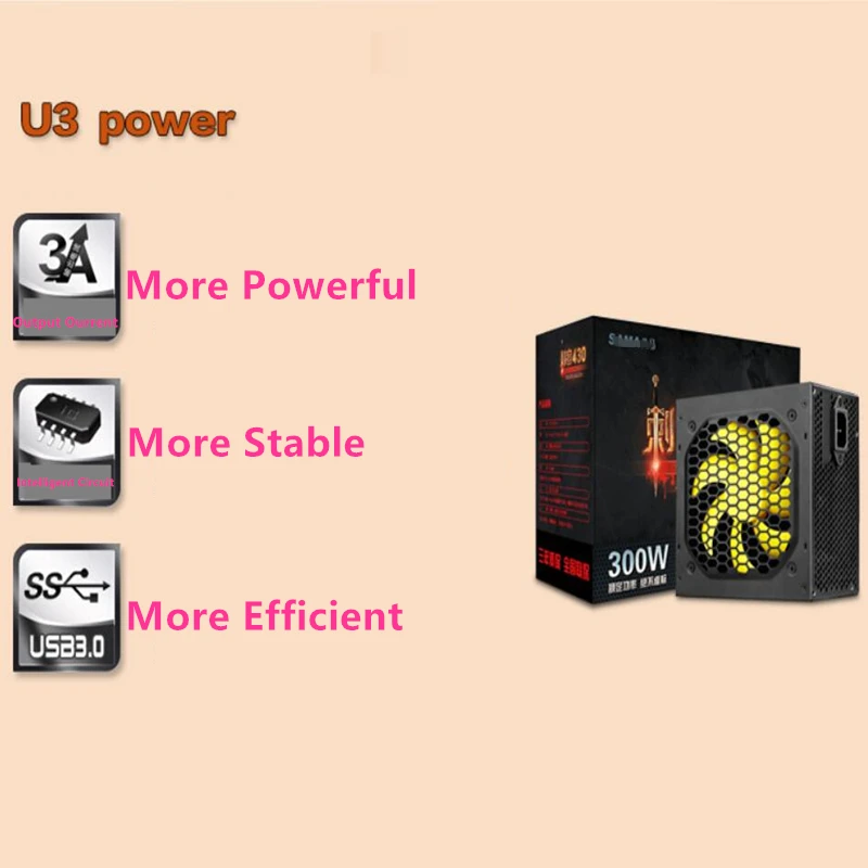 PSU для Sama Assassin 430 ATX 12V I5 I7 1050 Wide Silence игровой хост блок питания 300 Вт блок питания ATX331-1