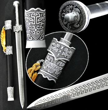 

Strong Steel Handle Chinese KungFu Dao Sword Double Edge Sharp High Carbon Steel WuShu Han Tang Battle Saber Jian
