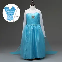 Дешевые Костюмы на Хэллоуин для детей ясельного возраста, платье для девочек вечерние синие сетчатые платья с длинными рукавами для