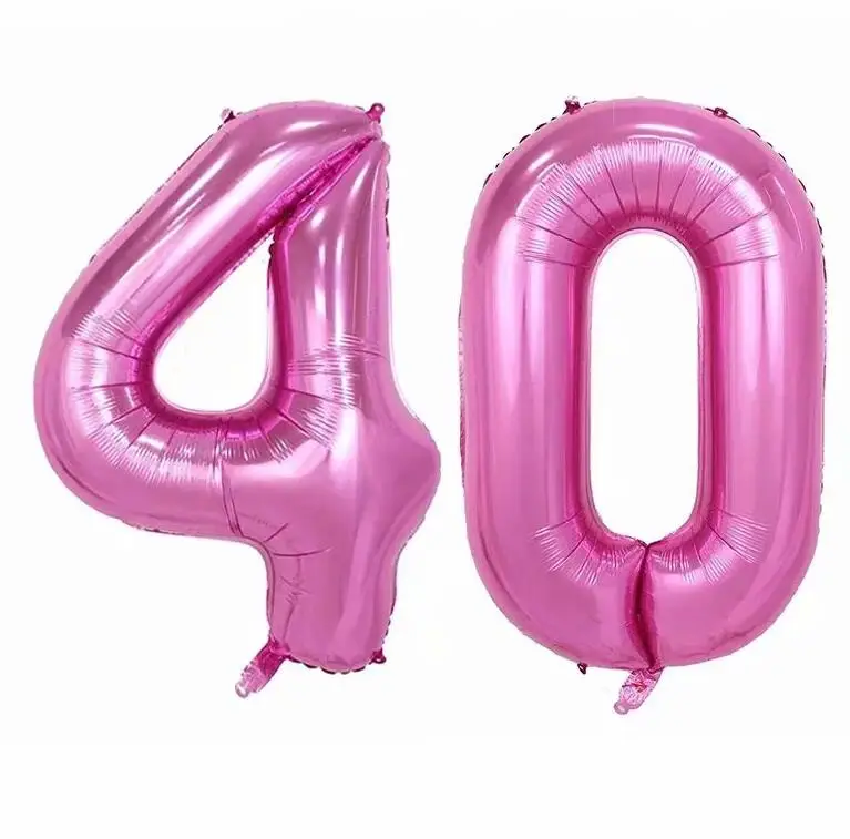 as picture 40 дюймов Розовый Синий Зеленый Фиолетовый номер 16 18 20 21 30 40 50 60 для взрослых день рождения украшение цифровой Globos товары для комнаты - Цвет: as picture