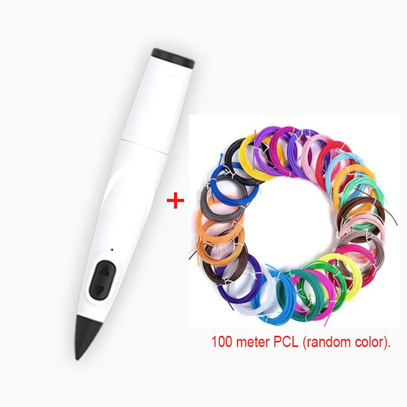 3D Children Pen 3D Printing Pen, PCL Low Temperature Filament DIY Toy Birthday Gift Drawing Pen Printing