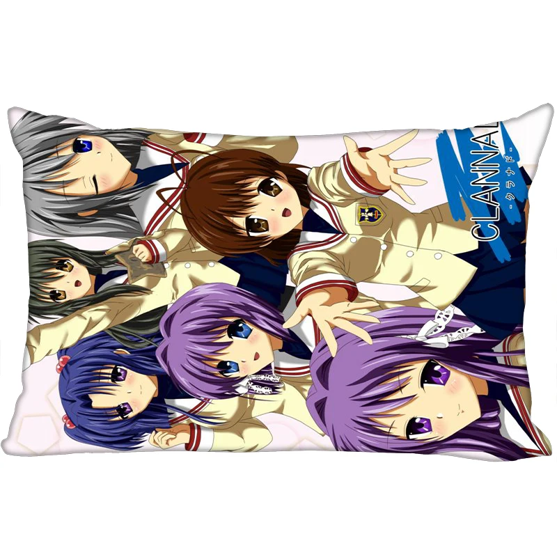 Горячая CLANNAD печатных атласные Наволочки две стороны Стандартный шелк мягкий прямоугольник на молнии наволочка больше размер Пользовательский логотип - Цвет: 23