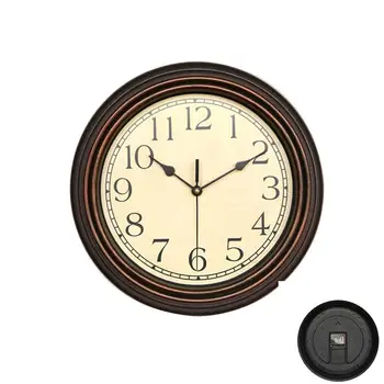 

Shabby Chic Vintage Wall Clock Kitchen Round Classic Silent Clock on The Wall Decorative Living Room Wall Clock Bronze WKP566