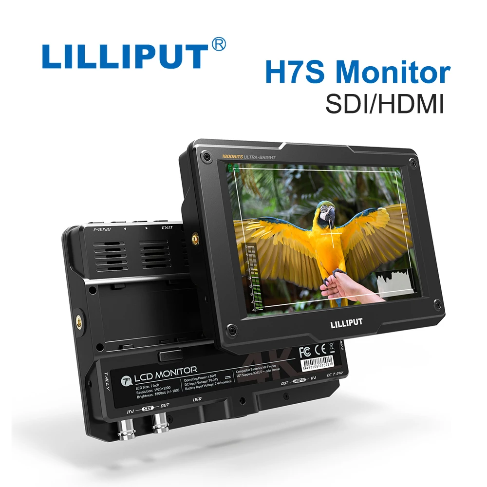 LILLIPUT H7S полевой монитор камеры 7 дюймов 1800 нит ультра яркий ЖК-монитор Поддержка