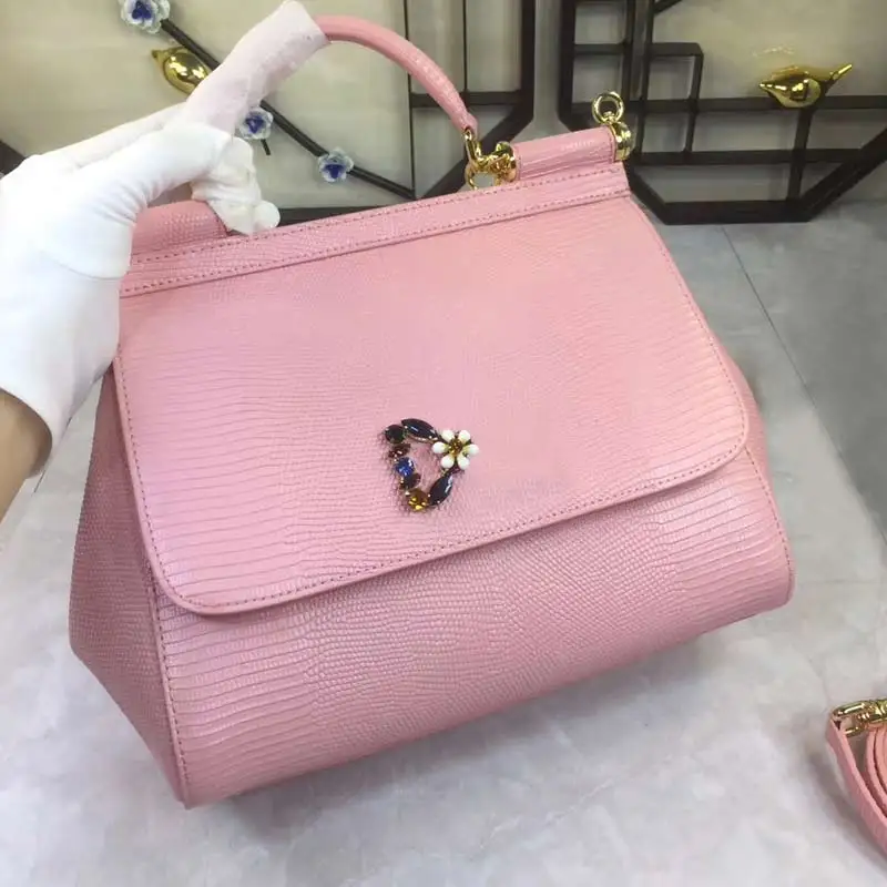 Новая сумка среднего размера с кристаллами, сумка ящерица, женская сумка на одно плечо, сумка-мессенджер, сумка из коровьей кожи - Цвет: Розовый