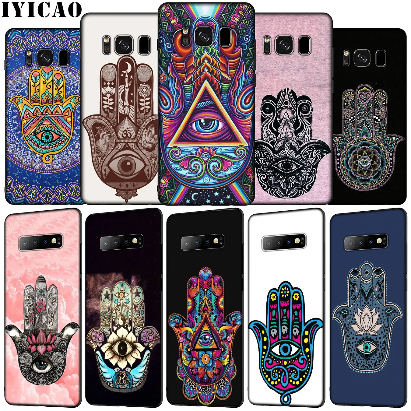Мягкий чехол для телефона IYICAO Hamsa с ручным амулетом психоделическим искусством