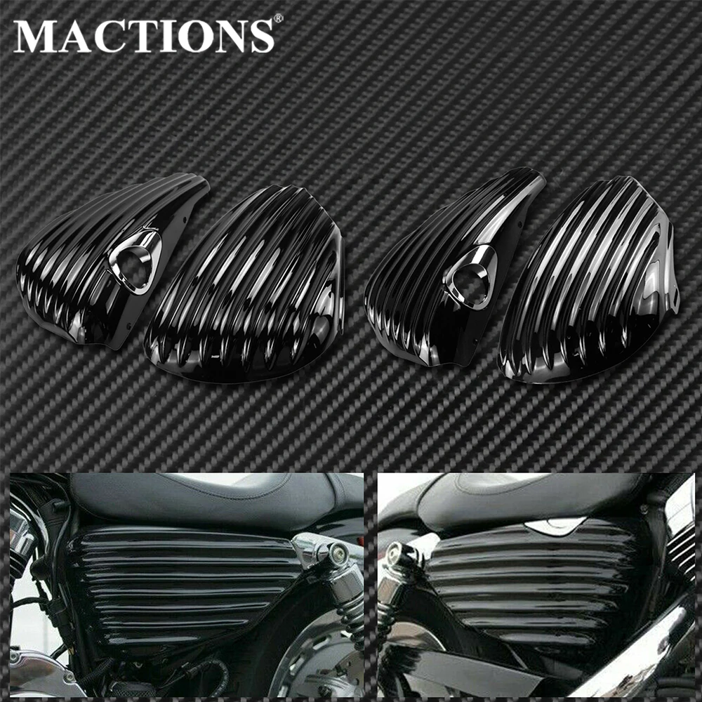 Black Motorcycle Gas Tank Battery Cover Fairing Guard Left&Right Side For Harley Sportster XL883 XL1200 2004-2013 2014-2019 2020