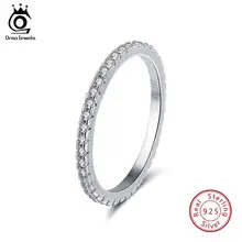 ORSA JEWELS, 925 пробы, серебряные кольца для женщин, классические, круглые, полностью проложенные, AAA кубический циркон, обручальное кольцо для девочек SR63