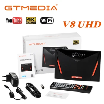 

Gtmedia V8 UHD Satellite Receiver Builtin wifi DVB S2 support H.265 DDVB-S/S2/S2X+T/T2/Cable/ATSC-C/ISDBT Power by Freesat