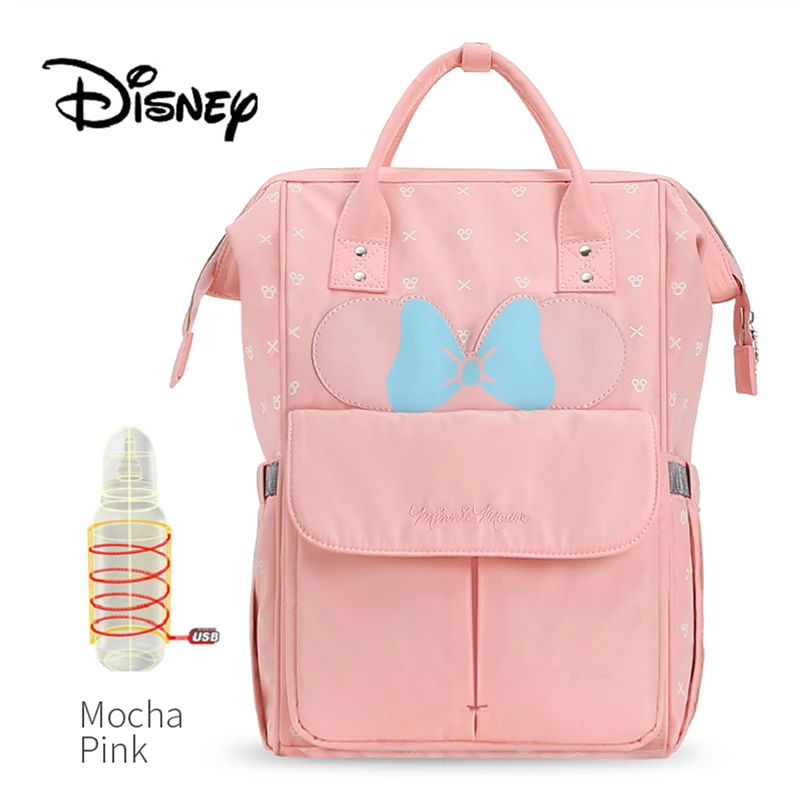 Сумки для подгузников disney на молнии, USB, теплые, милые, для мам, мам, для мам, подгузники, коляска, утепленный рюкзак для путешествий, детская коляска для девочек