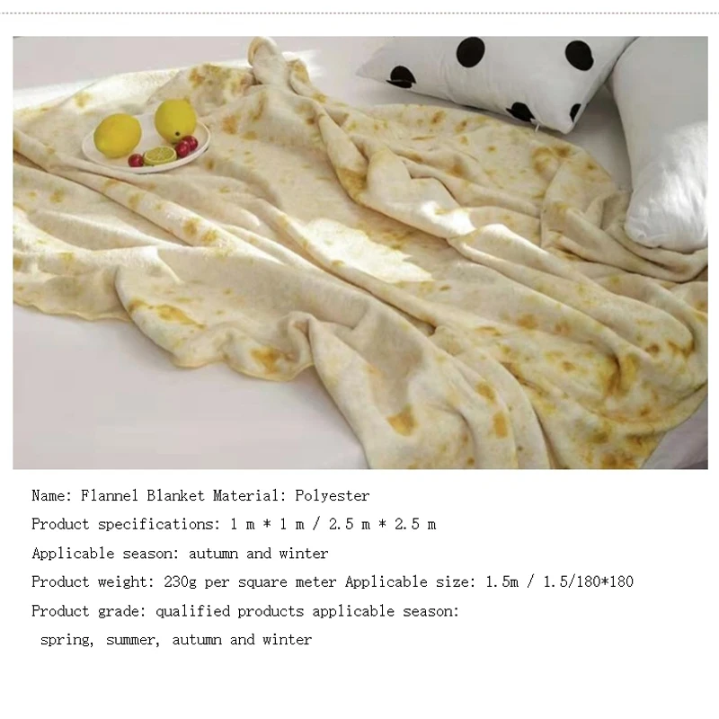 Microfine Burrito одеяло Tortilla Рождественское украшение Lavash одеяло пледы флисовое взрослое на заказ мягкое